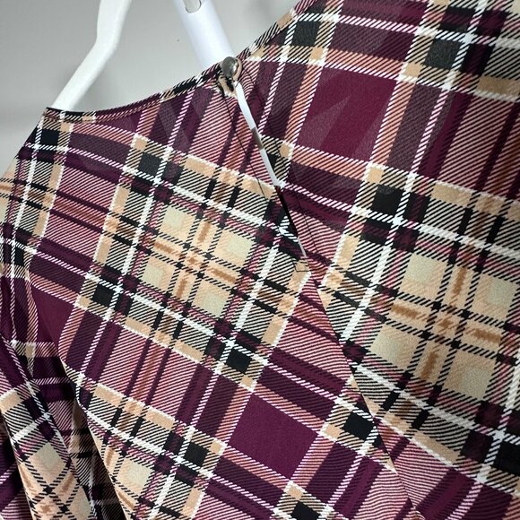 Hi-Lo Plaid Tunic Top - Picture 5 of 7